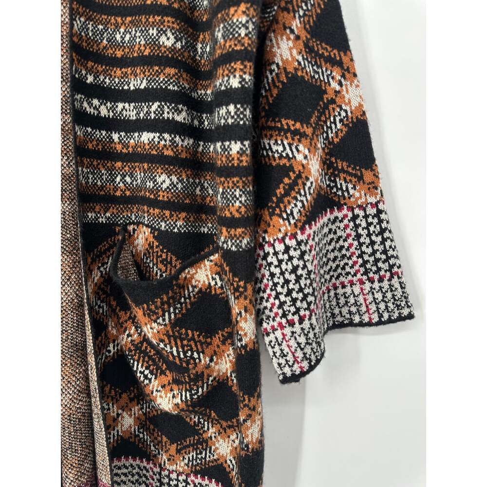 Maxsport Long Cardigan Chunky Knit Southwestern Plaid Boho Oversized Sweater - Picture 6 of 10
